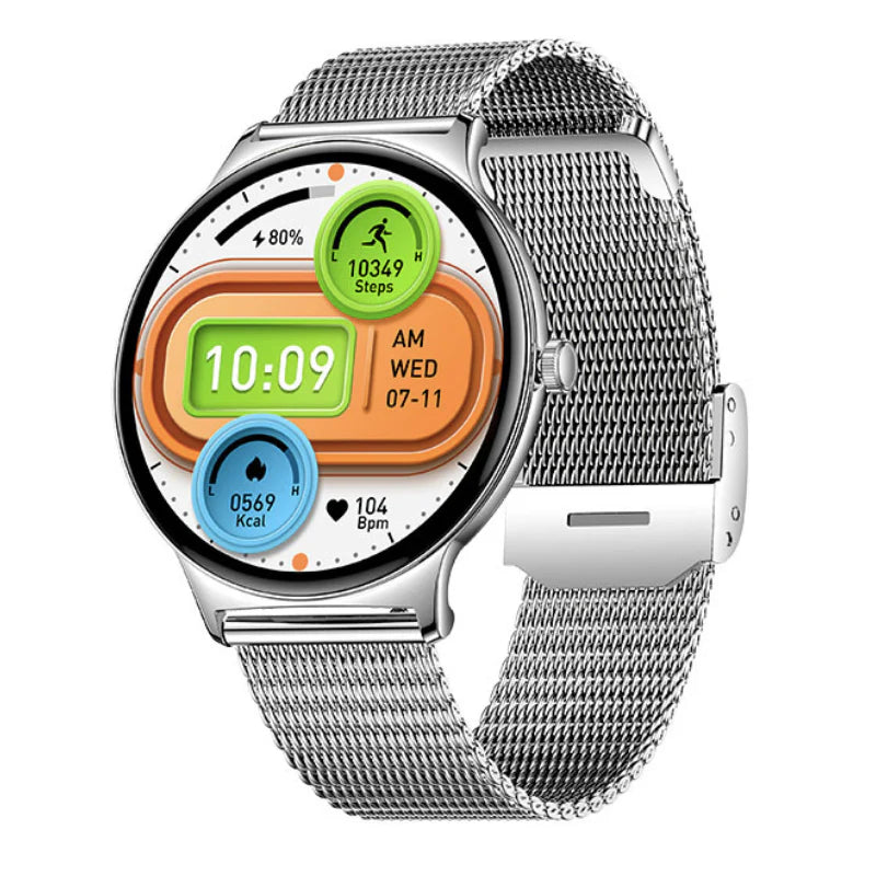 Qwatch 2024 For All Smartphone Connections Bluetooth Call Watches Men Smart Watch Women Men Waterproof Smartwatch AMOLED Screen